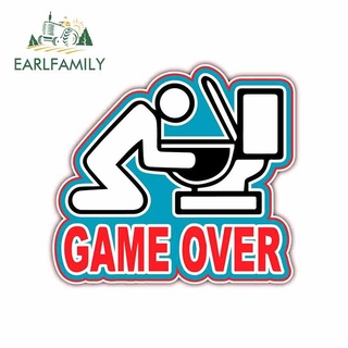 Earlfamily สติกเกอร์ไวนิล ลายกราฟฟิตี้ Game Over Throwing Up Drunk Drinking Fine Decal 13 ซม. x 11.6 ซม. สําหรับติดตกแต่งรถยนต์
