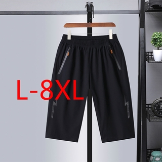 M-8XL กางเกงขาสั้นผู้ชายไซส์ใหญ่ธรรมดาพลัสไซส์กางเกงจ็อกเกอร์เกาหลี