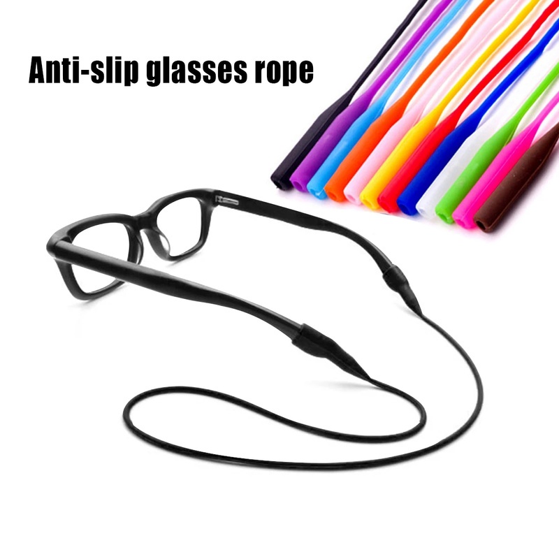 ภาพหน้าปกสินค้าแฟชั่นที่มีสีสัน ปรับได้ ซิลิโคน ยืดหยุ่น เชือกแว่นตา / สายคล้องแว่นตากันแดด กันลื่น / ป้องกันการสูญหาย รอบคอ แขวนแว่นตา