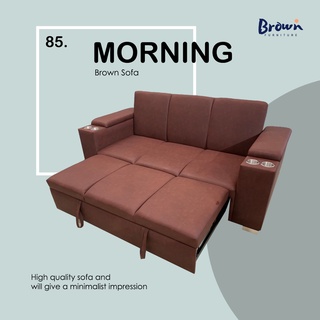 โซฟา โซฟาเบด🍀โซฟาปรับนอน สินค้าคุณภาพพรีเมี่ยม [รุ่น Morning] Brownfurniture