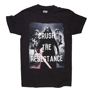 เสื้อยืด พิมพ์ลาย Star Wars Vii: The Force Awakens Crush The Resistance สีดํา สําหรับผู้ชาย