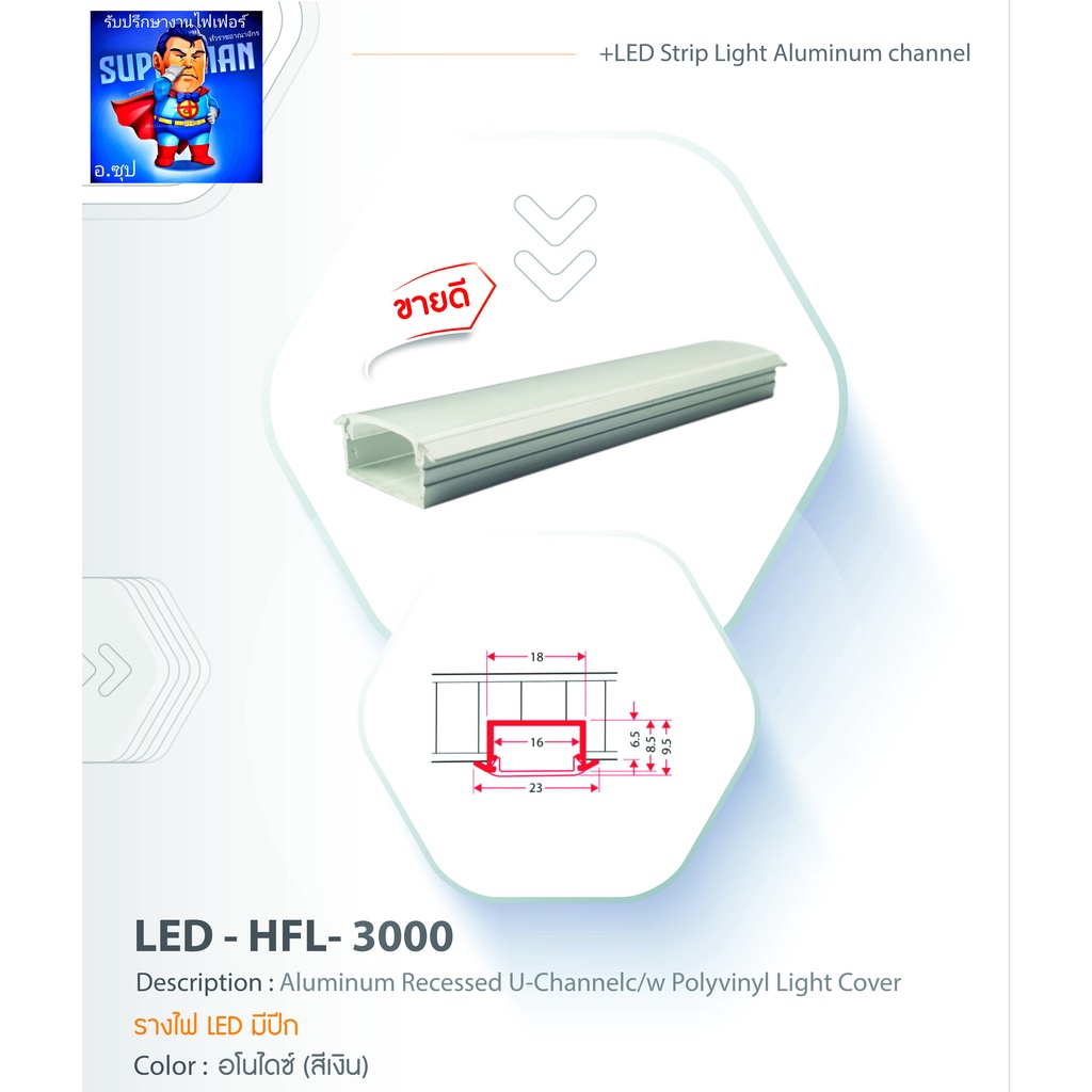 รางอะลูมิเนียมใส่ไฟ LED - HFL - ติดแบบฝัง | Shopee Thailand