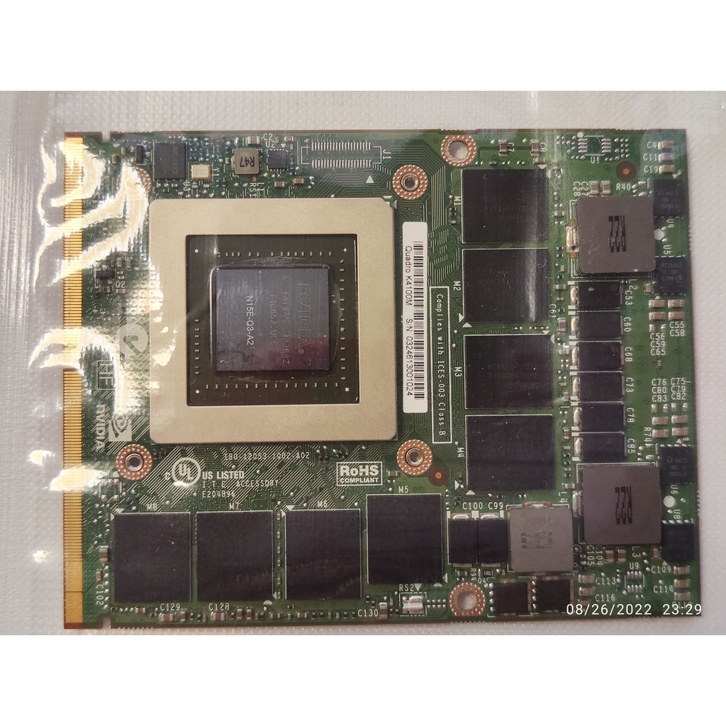 X8T6N Dell Precision M6800 Nvidia Quadro K4100M 4GB MXM Video Card Shopee Thailand