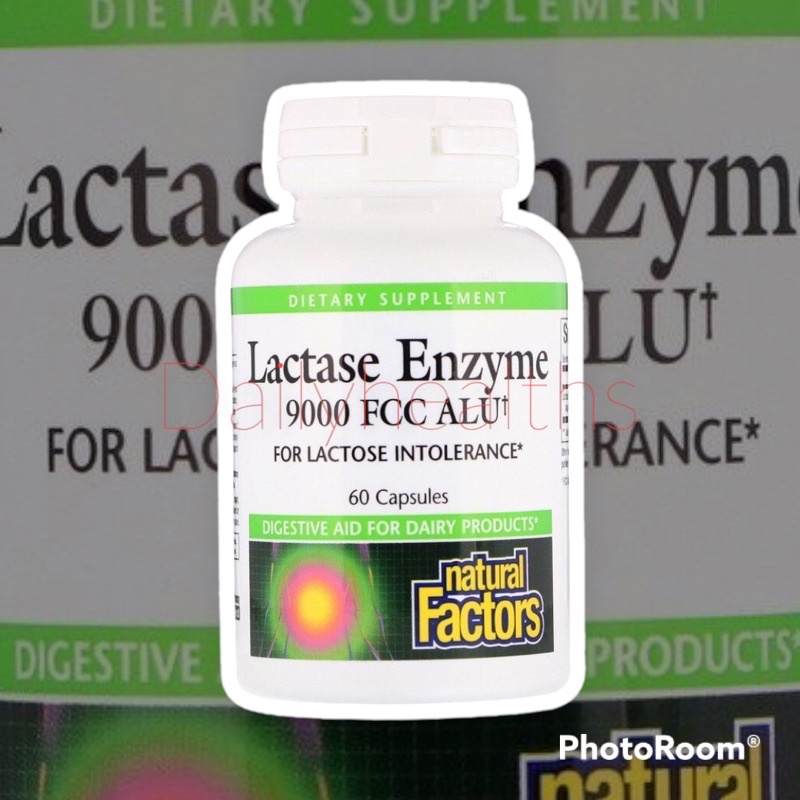 พร้อมส่ง >> Natural Factors, Lactase Enzyme, 9000 FCC ALU, 60 Capsules