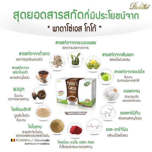 padasos-cocoa-โกโก้พาดาโซ่พัส-โกโก้ลดน้ำหนัก-ปราศจากน้ำตาล-ไขมันต่ำ-ไม่ทำให้อ้วน