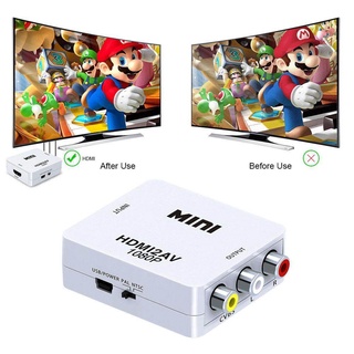 ตัวแปลงสัญญาณ MINI HDMI To AV Video Converter Full HD 1080p (สีขาว)