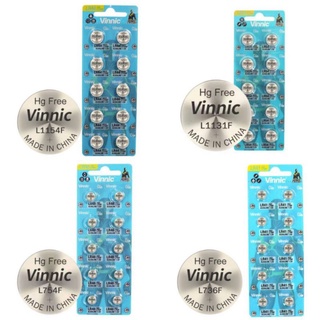 สินค้า ถ่านกระดุม Vinnic L1154F, L1131F, L736F, L754F, L1121F, LR1120 1.5V Alkaline Battery ของใหม่ ของแท้