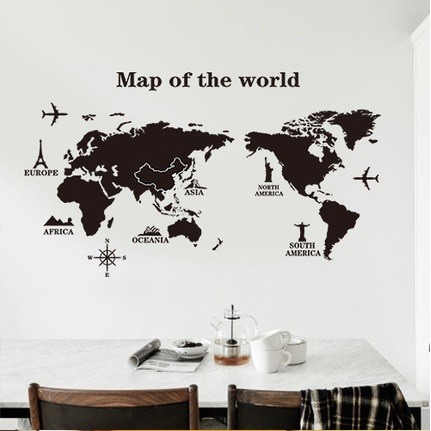 มีโค้ดลดเพิ่ม-10-บาท-สติ๊กเกอร์ติดผนัง-map-of-the-world