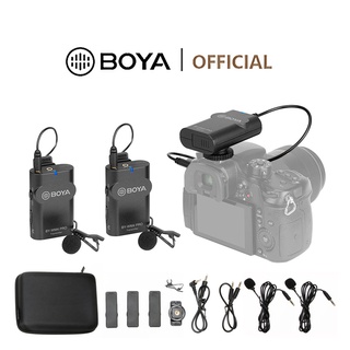 Boya BY-WM4 PRO K2 ไมโครโฟนไร้สายดิจิทัล 2.4GHz แบบช่องคู่ สําหรับกล้อง DSLR สมาร์ทโฟน