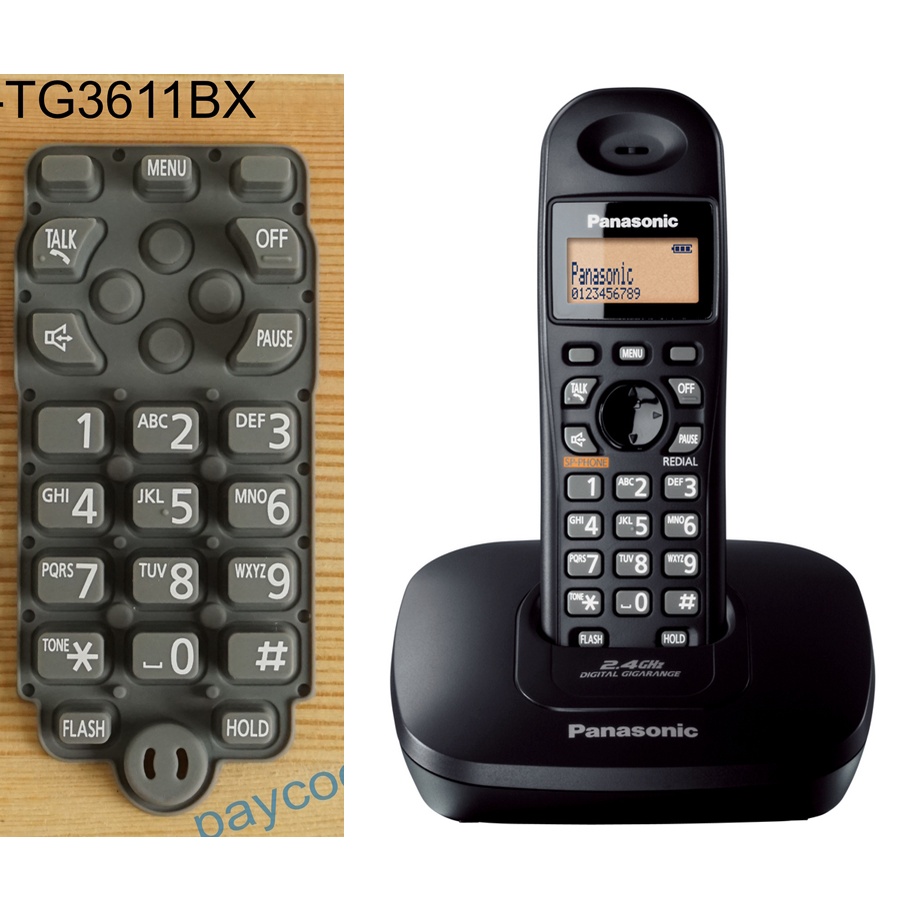ภาพสินค้าปุ่มกดโทรศัพท์บ้านไร้สาย Panasonic KX-TG3611BX, KX-TG3600BX, แท้ มือสอง จากร้าน paycool3511 บน Shopee ภาพที่ 2