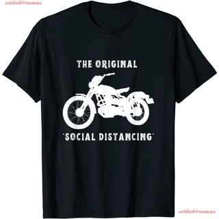 แฟชั่นที่กำหนดเอง แฟชั่นสบายๆ เสื้อ Funny Motorcycle Original Social Distancing T-Shirt Cotton เสื้อยืด ผ้าระบายอากาศ เส