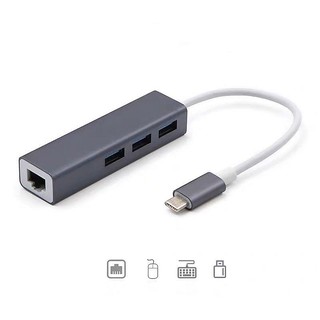 ภาพหน้าปกสินค้าtype-c 3.1 to lan hub usb 3.0 Gigabit Ethernet with ที่เกี่ยวข้อง