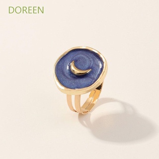Doreen เครื่องประดับแหวนแต่งงานลายดวงจันทร์ดาวหลากสีสําหรับผู้หญิง