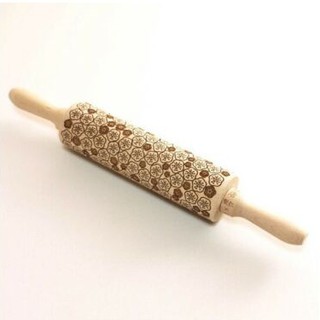 ไม้กลิ้งทำลายPlum Blossom - MAJIMAYA / MAJIMAYA Plum BlossomWooden Japanese Cookie Roller Japanese Design