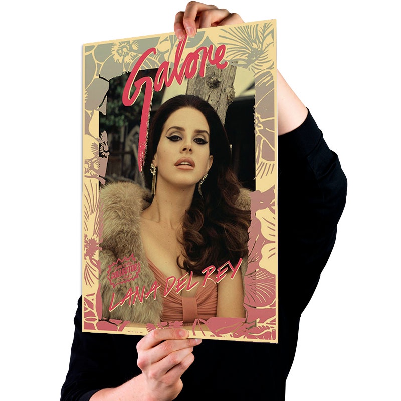 สติกเกอร์โปสเตอร์กระดาษคราฟท์-พิมพ์ลาย-lana-del-rey-pop-singer-สําหรับตกแต่งผนังบ้าน-บาร์