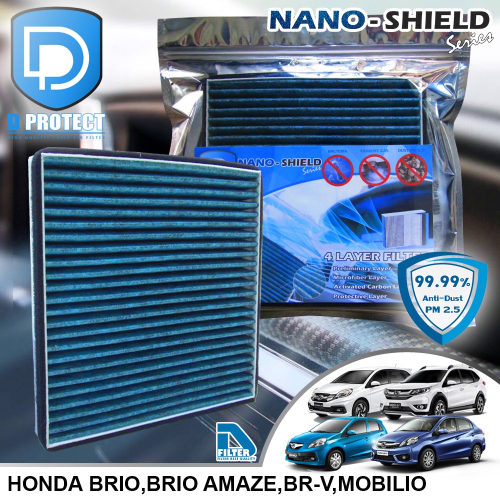 กรองแอร์-honda-ฮอนด้า-brio-brio-amaze-brv-mobilio-สูตรนาโน-nano-shield-series-by-d-filter-ไส้กรองแอร์