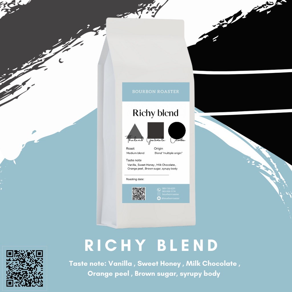 เมล็ดกาแฟคั่ว-richy-blend-thai-colombia-guatemala