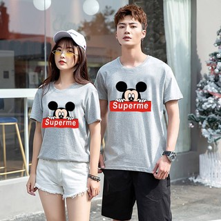 พร้อมส่ง( 7 สี)SupremeMickeyเสื้อยืดแทรนต์เกาหลีมาแรงมากๆ ผ้านิ่มใส่สบาย เสื้อคู่ เสื้อครอบครัว ปลีก-ส่ง(s-xxl)