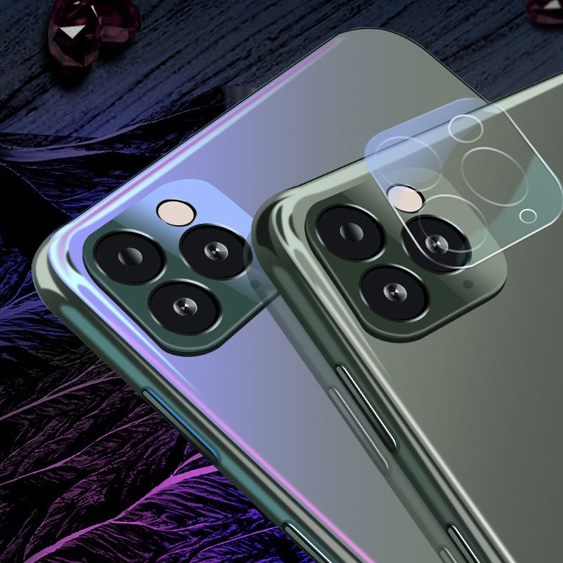 ภาพหน้าปกสินค้ากล้องสามมิติแบบเต็มครอบคลุมกระจกนิรภัย iPhone 11 Pro Max Clear ฟิล์มเลนส์เคส