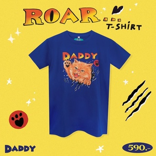 【Hot】Roar T-Shirt เสื้อสีน้ำเงิน ลายน้องแมวสีส้มสุดเท่