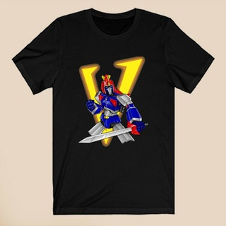 คอลูกเรือเสื้อยืด พิมพ์ลายโลโก้ Voltes V Icon สีดํา สําหรับผู้ชายS-5XL