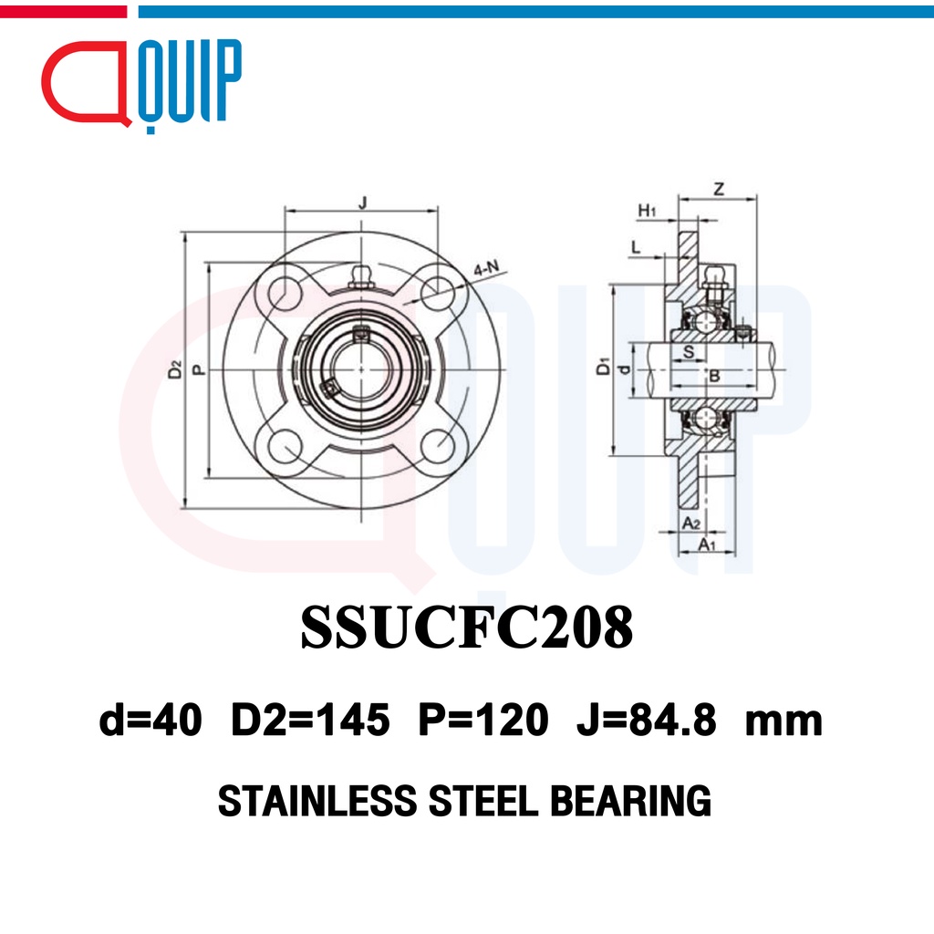 ssucfc208-ldk-ตลับลูกปืนตุ๊กตา-สเตนแลส-sucfc208-stainless-steel-bearing-ssucfc-208-เพลา-40-มม