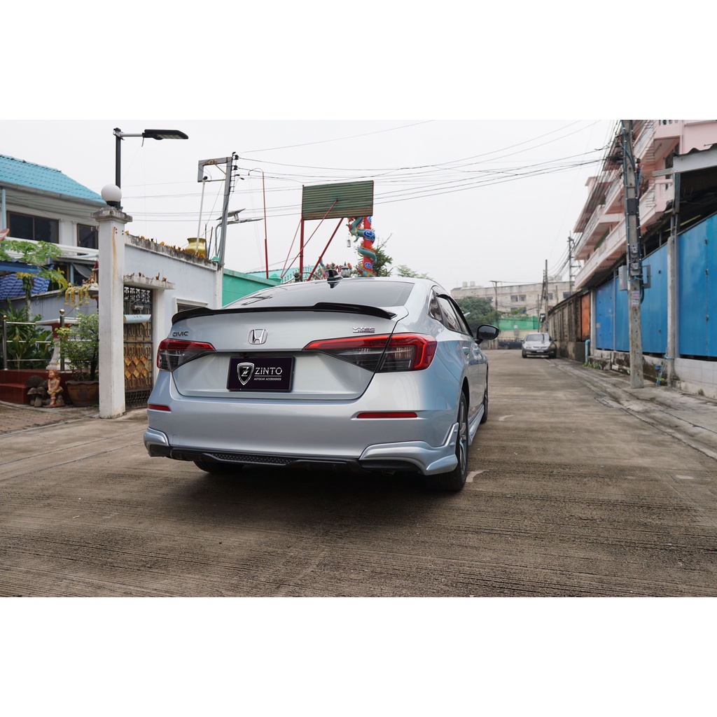 ดิฟฟิวเซอร์-สเกิร์ตหลัง-ดำเงา-diffuser-civic-fe-2021