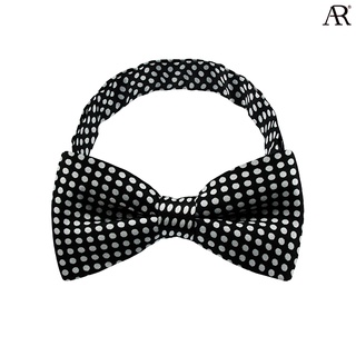 ANGELINO RUFOLO Bow Tie ผ้าไหมพิมพ์ลายคุณภาพเยี่ยม โบว์หูกระต่ายผู้ชาย ดีไซน์ Dot Pattern สีดำ/สีขาว/สีน้ำตาล/สีครีม