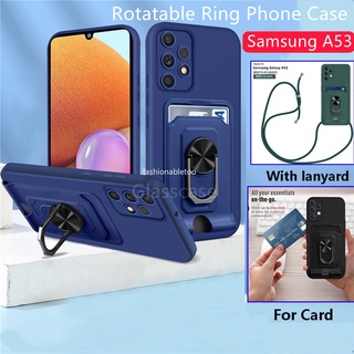 เคสโทรศัพท์ซิลิโคน TPU กันกระแทก พร้อมแหวนขาตั้ง ช่องใส่บัตร สําหรับ Samsung Galaxy A13 A23 LTE A33 A53 A73 A 13 A 23 A 33 A 53 A 73 4G 5G