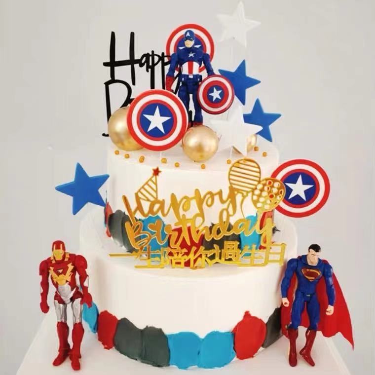 หุ่นฟิกเกอร์ซุปเปอร์ฮีโร่สําหรับตกแต่งเค้ก-cake-topper