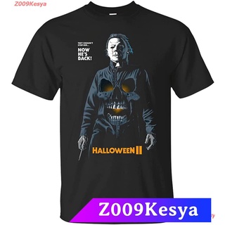 เสื้อยืดผ้าฝ้ายพิมพ์ลาย แขนสั้นโอเวอร์ไซส์Z009Kesya เสื้อยืดสีพื้นไซส์ใหญ่ Michael Myers Halloween II T-Shirt, Halloween