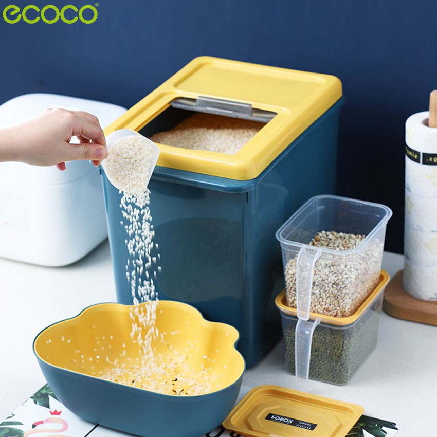 ecoco-ถังข้าวสารกันมด-ถังข้าว-ถังข้าวสาร-กล่องใส่ข้าวสาร-กล่องข้าวสาร-กล่องใส่ข้าวสาร-ฟรีถ้วยตวง