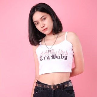 เสื้อสายเดี่ยวครอป 150฿ Cry Baby สายฝอ พลาดไม่ได้!! 🔥