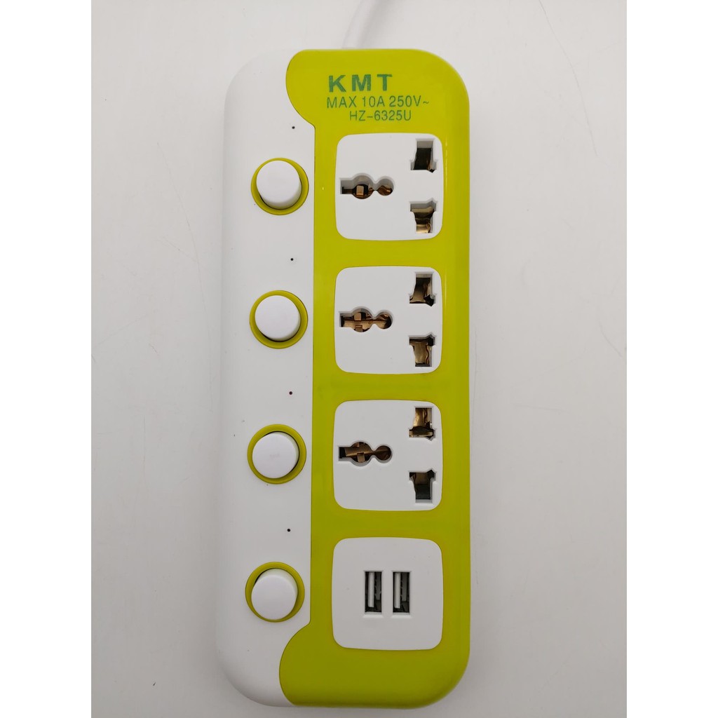 ภาพสินค้าปลั๊กไฟ ปลั๊กพ่วง มีช่องปลั๊กไฟ USB มีสวิตซ์เปิดปิด (สุ่มสี) จากร้าน k2016_2030 บน Shopee ภาพที่ 6
