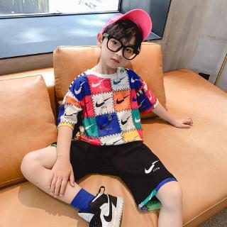 สินค้า 🔥Hot sale！ เด็กชายฤดูร้อนเสื้อผ้าเด็กเหมาะกับฤดูร้อนปี 2020 เด็กใหม่ในช่วงฤดูร้อนเสื้อผ้ากีฬาหล่อแขนสั้นคลื่นเกาหลี