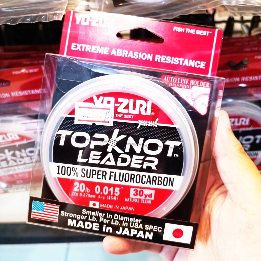 Yo-Zuri Topknot Fluorocarbon Leader - 30lb Test, 30 Yard Spool, Natural Clear For Invisible Presentation