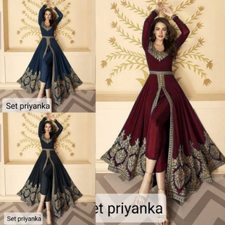 Priyanka SETCEL |Maxi DRESS ชุดเดรส สไตล์อินโดนีเซีย | India GAMIS ปักลาย ของแท้| เสื้อผ้าอินเดีย GAMIS | เกมมิส สไตล์อินเดีย สําหรับงานปาร์ตี้| Gamis ชุดเย็บปักถักร้อย | Gamis เสื้อผ้าผู้หญิง|