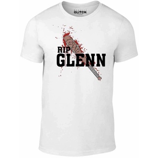 เสื้อยืด พิมพ์ลาย R I P Glenn Walking Dead Zombies Walkers Grimes Negan TV สําหรับผู้ชาย