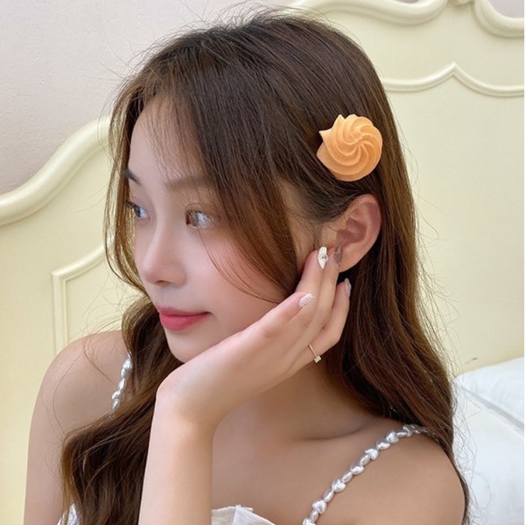 กิ๊บติดผม-รูปคุกกี้จําลอง-แบบสร้างสรรค์-เครื่องประดับผม-สําหรับเด็กผู้หญิง