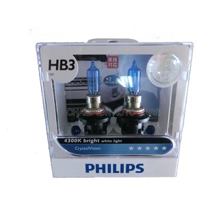 PHILIPS หลอดไฟรถยนต์ Crystal Vision 4300K HB3 ขั้ว HB3