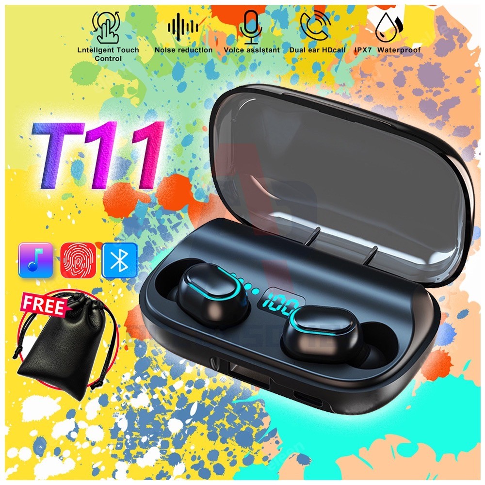 หูฟังบลูทูธไร้สาย-tws-t11-wireless-bluetooth-5-0-หูฟัง-9d-surround-หูฟังสเตอริโอชุดหูฟังพร้อมสำหรับโรงยิมวิ่งกีฬา