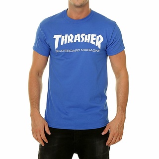 เสื้อโอเวอร์ไซ - กราฟิก Tees Thrasher สเก็ตแม็กรอยัลสีฟ้าคอกลมบุรุษสั้นที