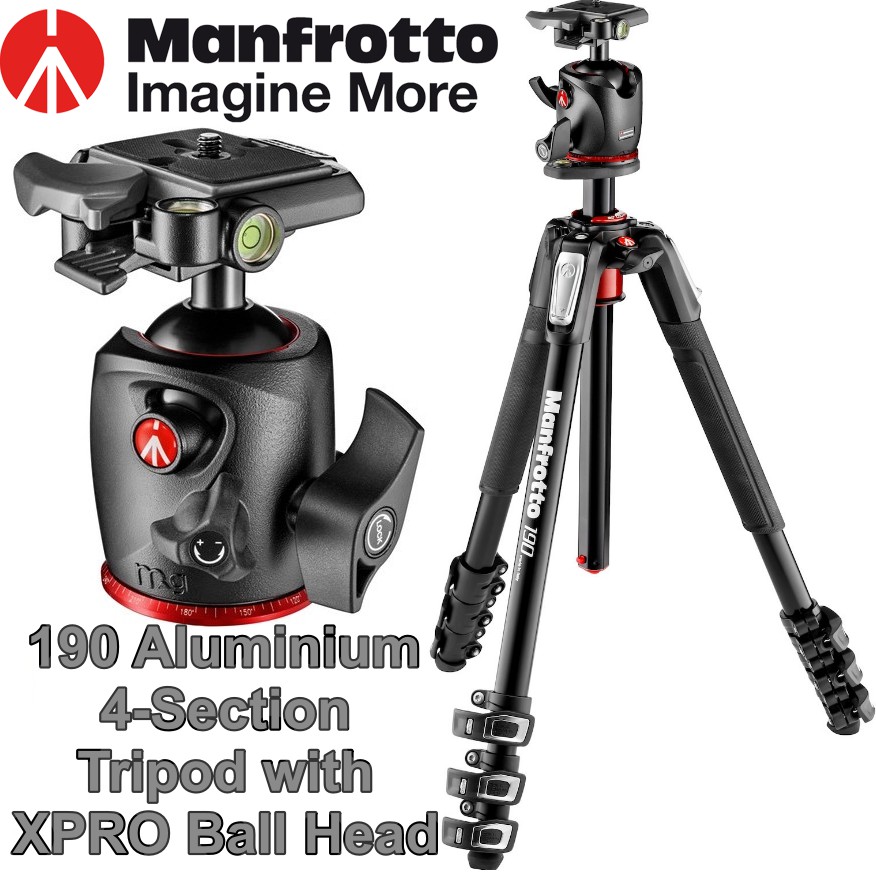 ขาตั้งกล้อง-manfrotto-190-aluminium-3-section-tripod-with-xpro-ball-head-ประกันศูนย์-10ปี