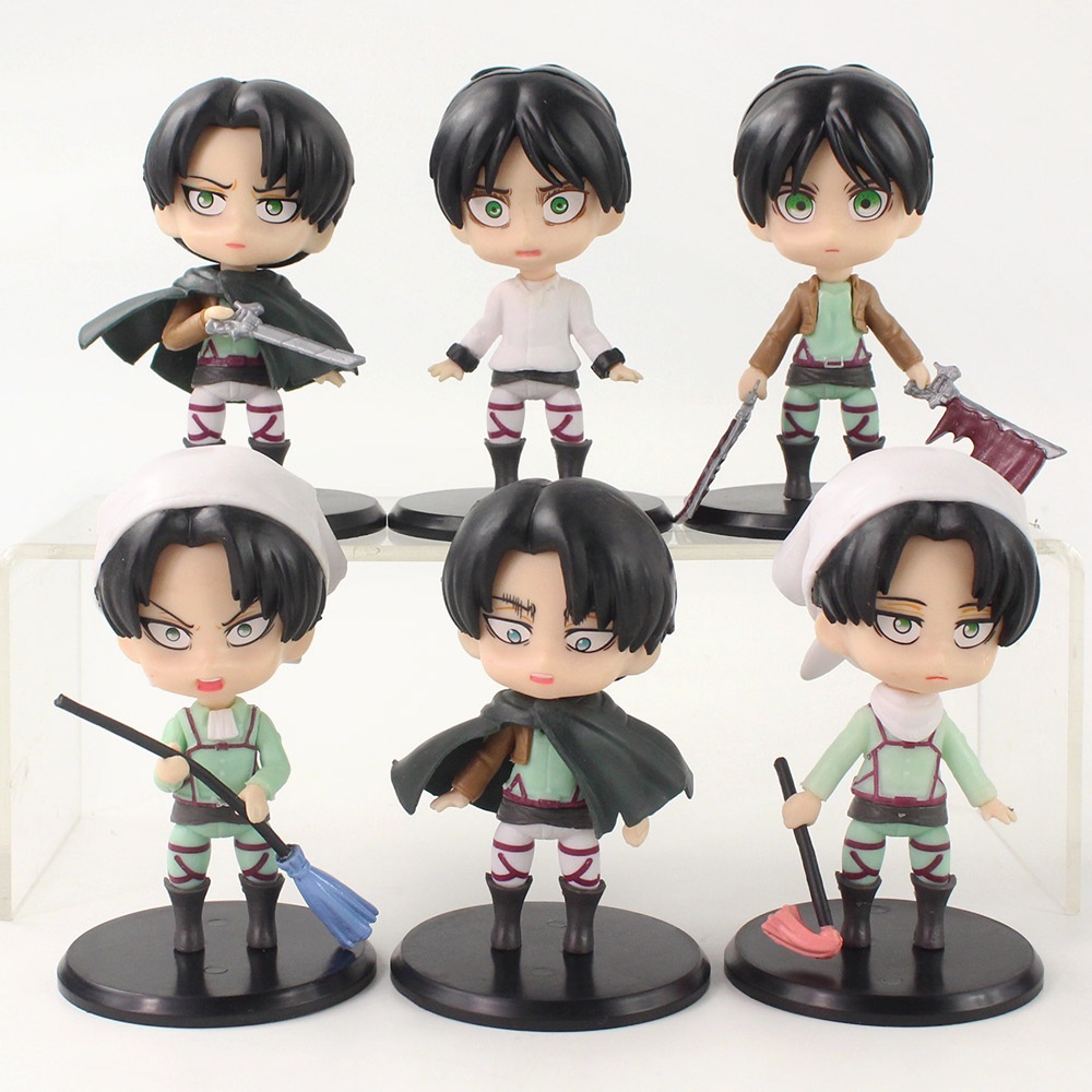 6 ชิ้น/เซ็ตอะนิเมะโจมตีบน Titan ตัวเลขรูปปั้น Mikasa Ackerman Pvc รุ่น ...