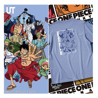 Uniqlo เสื้อยืดลําลองสําหรับผู้ชาย/ผู้หญิงแขนสั้นคอกลมพิมพ์ลาย Onepiece Anime 440673 เสื้อคู่ ผ้านำเข้า พร้อม