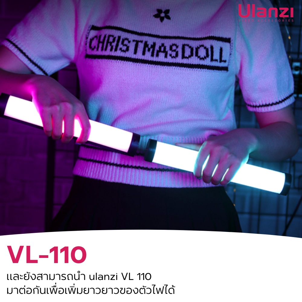 ภาพสินค้าUlanzi VL110 magnetic RGB Tube light 24CM ไฟ LED แบบแท่ง พร้อมแบตเตอรี่ 2600mAh ไฟพกพา ไฟRGB จากร้าน zetashoponline บน Shopee ภาพที่ 4