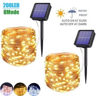 10m 22m Solar Power Fairy Lights/Waterproof Copper Wire Starry Lights/Garland Christmas Decoration for Bedroom, Ramadan, Birthday, Kids Room