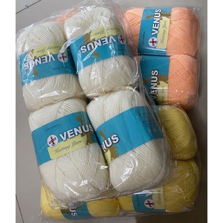 ไหมพรมวีนัส 4 PLY Venus knitting yarn 420 หลา(1 ห่อมี4กลุ่ม) 100% acrylic