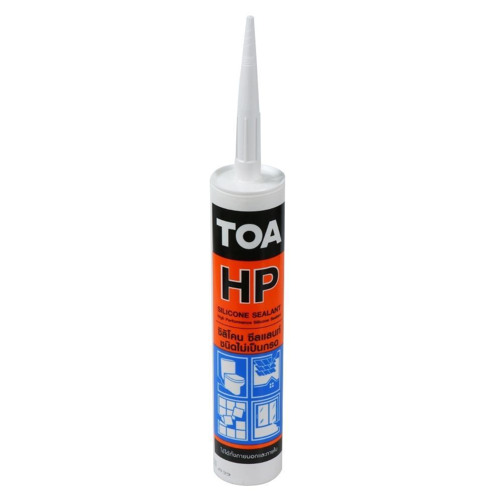 SILICONE SEALANT TOA HP WHITE 280ML ยาแนวรอยต่อ TOA HP สีขาว 280 มล. ...