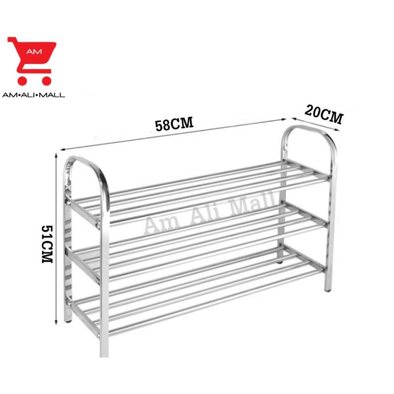am-ali-mall-ชั้นวางรองเท้าสแตนเลส-ชั้นวางของอเนกประสงค์-แบบ-3-ชั้น-และ-4-ชั้น